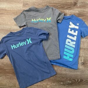 Hurley Blue and Gray Short Sleeve Tees